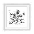 Picture of Goalie Sketch  _GroupedProduct_Square_Mini_ _GroupedProduct_Square_Framed_Matted_