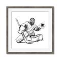Picture of Goalie Sketch  _GroupedProduct_Square_Mini_ _GroupedProduct_Square_Framed_Matted_