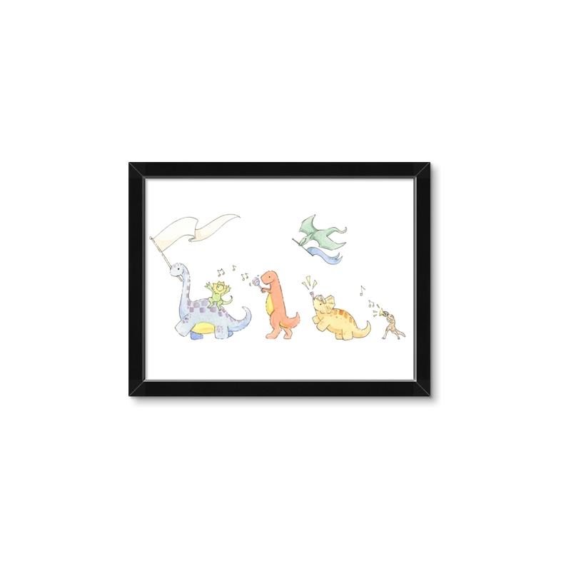 Picture of Dino Parade I _GroupedProduct_Rectangle_Landscape_Mini_ _GroupedProduct_Rectangle_Landscape_Framed_Matted_
