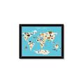 Picture of Animals Map of the World _GroupedProduct_Rectangle_Landscape_Framed_Matted_