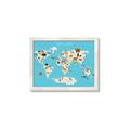 Picture of Animals Map of the World _GroupedProduct_Rectangle_Landscape_Framed_Matted_