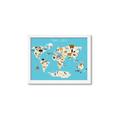 Picture of Animals Map of the World _GroupedProduct_Rectangle_Landscape_Framed_Matted_