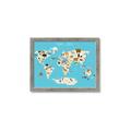 Picture of Animals Map of the World _GroupedProduct_Rectangle_Landscape_Framed_Matted_