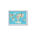 Picture of Animals Map of the World _GroupedProduct_Rectangle_Landscape_Framed_Matted_