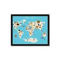 Picture of Animals Map of the World _GroupedProduct_Rectangle_Landscape_Framed_Matted_