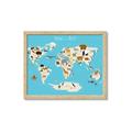 Picture of Animals Map of the World _GroupedProduct_Rectangle_Landscape_Framed_Matted_