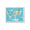 Picture of Animals Map of the World _GroupedProduct_Rectangle_Landscape_Framed_Matted_