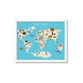 Picture of Animals Map of the World _GroupedProduct_Rectangle_Landscape_Framed_Matted_