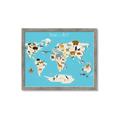 Picture of Animals Map of the World _GroupedProduct_Rectangle_Landscape_Framed_Matted_