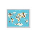 Picture of Animals Map of the World _GroupedProduct_Rectangle_Landscape_Framed_Matted_
