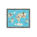 Picture of Animals Map of the World _GroupedProduct_Rectangle_Landscape_Framed_Matted_