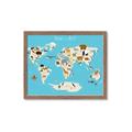 Picture of Animals Map of the World _GroupedProduct_Rectangle_Landscape_Framed_Matted_