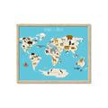Picture of Animals Map of the World _GroupedProduct_Rectangle_Landscape_Framed_Matted_