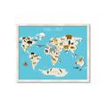 Picture of Animals Map of the World _GroupedProduct_Rectangle_Landscape_Framed_Matted_