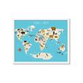Picture of Animals Map of the World _GroupedProduct_Rectangle_Landscape_Framed_Matted_