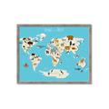 Picture of Animals Map of the World _GroupedProduct_Rectangle_Landscape_Framed_Matted_