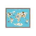Picture of Animals Map of the World _GroupedProduct_Rectangle_Landscape_Framed_Matted_