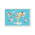 Picture of Animals Map of the World _GroupedProduct_Rectangle_Landscape_Framed_Matted_