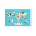Picture of Animals Map of the World _GroupedProduct_Rectangle_Landscape_Framed_Matted_