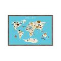 Picture of Animals Map of the World _GroupedProduct_Rectangle_Landscape_Framed_Matted_