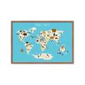 Picture of Animals Map of the World _GroupedProduct_Rectangle_Landscape_Framed_Matted_