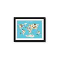 Picture of Animals Map of the World _GroupedProduct_Rectangle_Landscape_Framed_Matted_