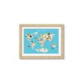 Picture of Animals Map of the World _GroupedProduct_Rectangle_Landscape_Framed_Matted_