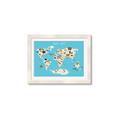 Picture of Animals Map of the World _GroupedProduct_Rectangle_Landscape_Framed_Matted_