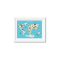Picture of Animals Map of the World _GroupedProduct_Rectangle_Landscape_Framed_Matted_