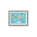Picture of Animals Map of the World _GroupedProduct_Rectangle_Landscape_Framed_Matted_
