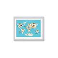 Picture of Animals Map of the World _GroupedProduct_Rectangle_Landscape_Framed_Matted_