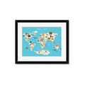 Picture of Animals Map of the World _GroupedProduct_Rectangle_Landscape_Framed_Matted_