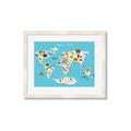 Picture of Animals Map of the World _GroupedProduct_Rectangle_Landscape_Framed_Matted_