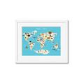Picture of Animals Map of the World _GroupedProduct_Rectangle_Landscape_Framed_Matted_