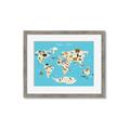 Picture of Animals Map of the World _GroupedProduct_Rectangle_Landscape_Framed_Matted_