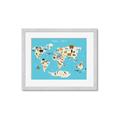 Picture of Animals Map of the World _GroupedProduct_Rectangle_Landscape_Framed_Matted_