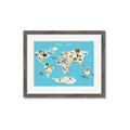 Picture of Animals Map of the World _GroupedProduct_Rectangle_Landscape_Framed_Matted_