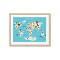 Picture of Animals Map of the World _GroupedProduct_Rectangle_Landscape_Framed_Matted_