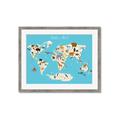 Picture of Animals Map of the World _GroupedProduct_Rectangle_Landscape_Framed_Matted_