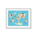 Picture of Animals Map of the World _GroupedProduct_Rectangle_Landscape_Framed_Matted_