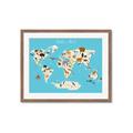 Picture of Animals Map of the World _GroupedProduct_Rectangle_Landscape_Framed_Matted_
