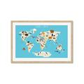 Picture of Animals Map of the World _GroupedProduct_Rectangle_Landscape_Framed_Matted_