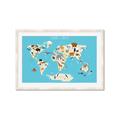 Picture of Animals Map of the World _GroupedProduct_Rectangle_Landscape_Framed_Matted_