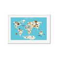 Picture of Animals Map of the World _GroupedProduct_Rectangle_Landscape_Framed_Matted_