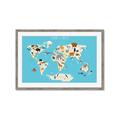 Picture of Animals Map of the World _GroupedProduct_Rectangle_Landscape_Framed_Matted_