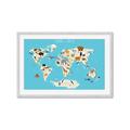 Picture of Animals Map of the World _GroupedProduct_Rectangle_Landscape_Framed_Matted_
