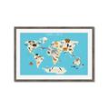 Picture of Animals Map of the World _GroupedProduct_Rectangle_Landscape_Framed_Matted_