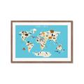 Picture of Animals Map of the World _GroupedProduct_Rectangle_Landscape_Framed_Matted_