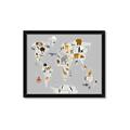 Picture of Animals Map Grey _GroupedProduct_Rectangle_Landscape_Framed_Matted_