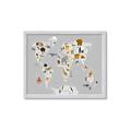 Picture of Animals Map Grey _GroupedProduct_Rectangle_Landscape_Framed_Matted_
